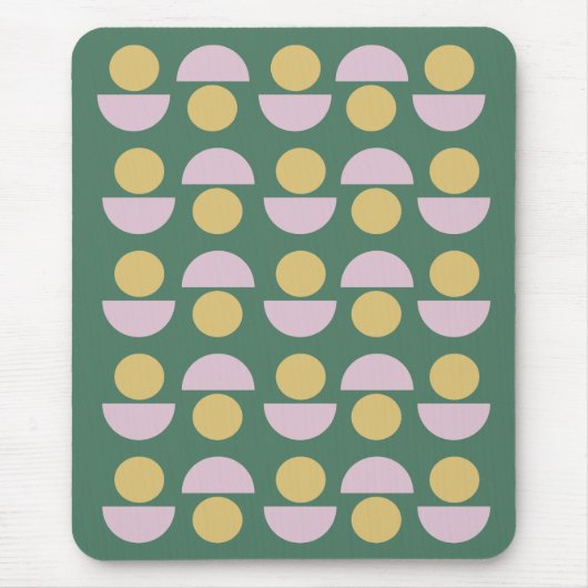 Tapis De Souris Modèle floral géométrique scandinave en vert (Devant)