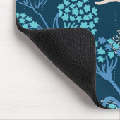 Tapis De Souris Modèle Floral Hydrangea stylisé - Bleu élégant (Coin)