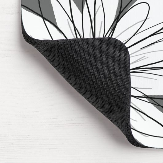 Tapis De Souris Modèle floral lunaire en gris jaune (Coin)