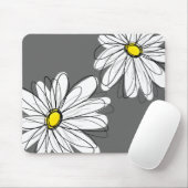 Tapis De Souris Modèle floral lunaire en gris jaune (Avec souris)