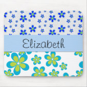 Tapis De Souris Modèle Floral, Motif De Fleurs, Votre Nom (Devant)