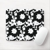 Tapis De Souris Modèle floral vectoriel noir et blanc (Avec souris)