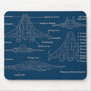 Tapis De Souris "Modèle futuriste d'architecture spatiale"