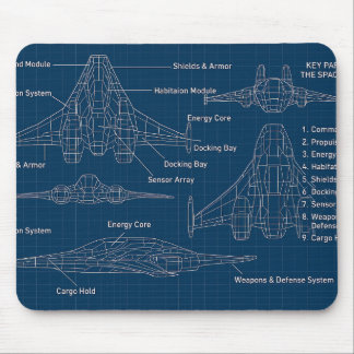 Tapis De Souris "Modèle futuriste d'architecture spatiale"