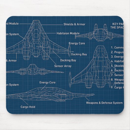 Tapis De Souris "Modèle futuriste d'architecture spatiale" (Devant)
