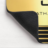 Tapis De Souris Modèle Monogramme moderne Noir et Or (Coin)