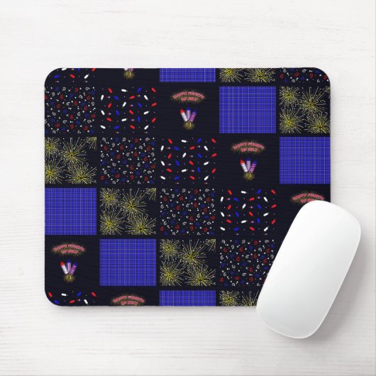 Tapis De Souris Modèle patchwork du 4 juillet - 4 juillet (Avec souris)