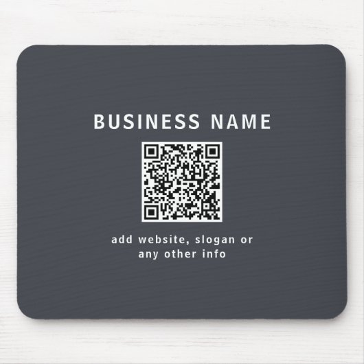 Tapis De Souris Modèle simple pour votre code QR | Gris charbon (Devant)