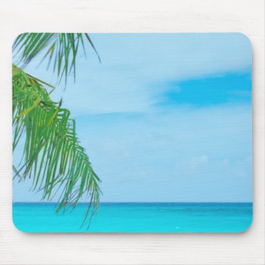 Tapis De Souris Modèle tropical Palms Blue Sky Élégant Moderne (Devant)