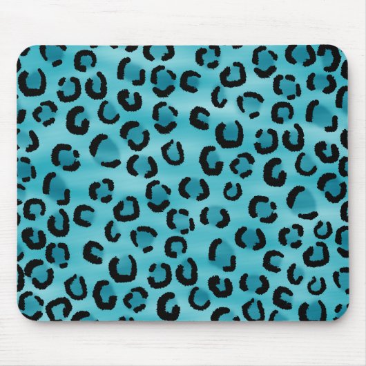 Tapis De Souris Modèle turquoise d'empreinte de léopard (Devant)