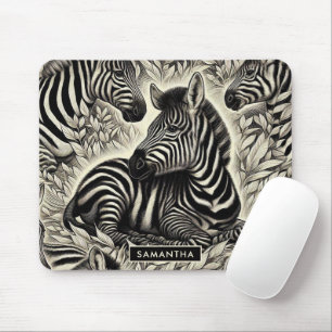 Tapis De Souris Modèle Zèbre Vintage mou