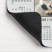 Tapis De Souris Modern 2026 Calendar Your Photo Name on Grey (Coin)