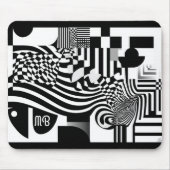 Tapis De Souris Modern Abstract Geometric Black White Pattern (Devant)