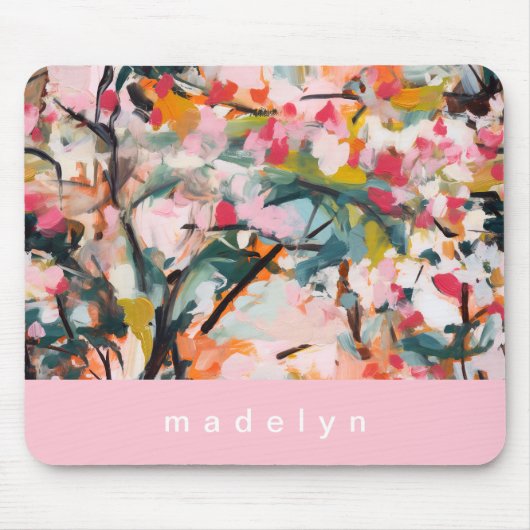 Tapis De Souris Modern Abstract Painted Botanical Tree (Devant)