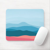 Tapis De Souris Modern Abstract Pastel Blue Pink Mountains (Avec souris)
