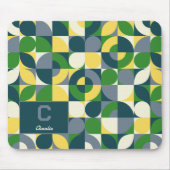 Tapis De Souris Modern Bauhaus Abstract Geometric Monogram Pattern (Devant)