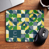 Tapis De Souris Modern Bauhaus Abstract Geometric Monogram Pattern