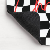 Tapis De Souris Modern black and white checkered Christmas (Coin)