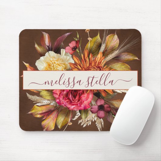 Tapis De Souris Modern Bold Rustic Floral | Girly Gift (Avec souris)