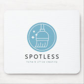 Tapis De Souris Modern Broom Logo Blue Cleaning Service (Devant)