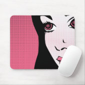 Tapis De Souris Modern Comic Book Pop Art of Woman's Face (Avec souris)