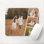 Tapis De Souris Modern Custom 4 Photo Collage Mousepad (Avec souris)