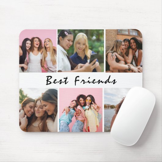 Tapis De Souris Modern Friend Collage Photos Simple (Avec souris)