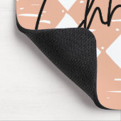 Tapis De Souris Modern hand painted diamond pattern Pink White (Coin)