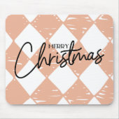 Tapis De Souris Modern hand painted diamond pattern Pink White (Devant)