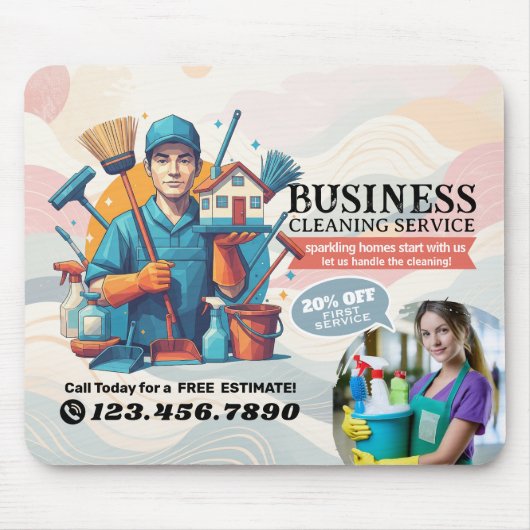 Tapis De Souris Modern House Cleaning Maid Service Housekeeping (Devant)