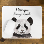 Tapis De Souris Modern I Love You Beary Much Black And White Panda<br><div class="desc">Modern I Love You Beary Much Black And White Panda</div>