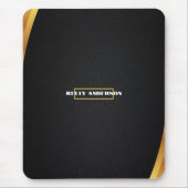 Tapis De Souris Modern Minimalist Black & Gold Pattern with Custom (Devant)