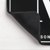 Tapis De Souris Modern Minimalist Monogram & Name - Stylish Black (Coin)