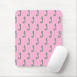 Tapis De Souris Modern Monogram Letter Typewriter Typography Pink<br><div class="desc">Cute modern typewriter typography monogram pattern in pink and green.</div>