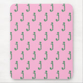 Tapis De Souris Modern Monogram Letter Typewriter Typography Pink (Devant)