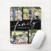 Tapis De Souris Modern Photo Collage Family Script Keepsake (Avec souris)