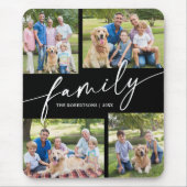 Tapis De Souris Modern Photo Collage Family Script Keepsake (Devant)