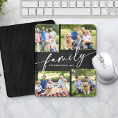 Tapis De Souris Modern Photo Collage Family Script Keepsake