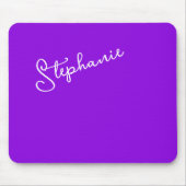 Tapis De Souris Modern Purple Personalized Name Script Minimalist  (Devant)