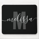 Tapis De Souris Modern Simple Monogramme Nom de l'écriture manuscr<br><div class="desc">Monogramme moderne avec nom d'écriture.</div>