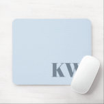 Tapis De Souris Modern Soft Blue Monogram Initials Personalized<br><div class="desc">Modern Soft Blue Monogram Initials Personalized Mouse Pad</div>