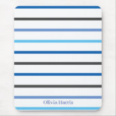Tapis De Souris Modern Stylish Blue Stripes Custom (Devant)