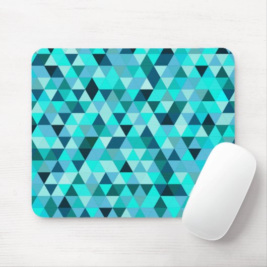Tapis De Souris Modern Teal Turquoise Geometric Triangles Pattern (Avec souris)