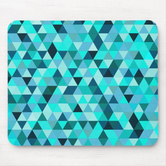 Tapis De Souris Modern Teal Turquoise Geometric Triangles Pattern (Devant)