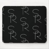 Tapis De Souris Moderne 2 Initiales Motif | Noir & Blanc (Devant)