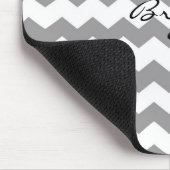 Tapis de souris moderne à motif chevron gris blanc (Coin)