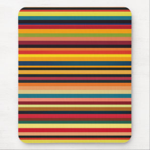 Tapis de souris moderne à rayures multicolores rét