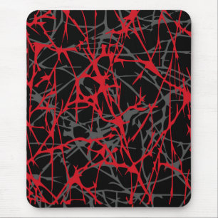 Tapis de souris moderne, abstrait, noir, rouge, gr