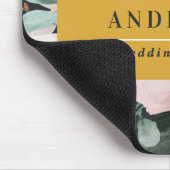 Tapis De Souris Moderne aquarelle fleurie et feuillage élégant (Coin)