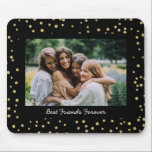 Tapis De Souris Moderne Best Friends BFF Besoins Photo Black Gold<br><div class="desc">Glam Modern Best Friends BFF Besoins Photo Black and Gold Dot Pad souris</div>